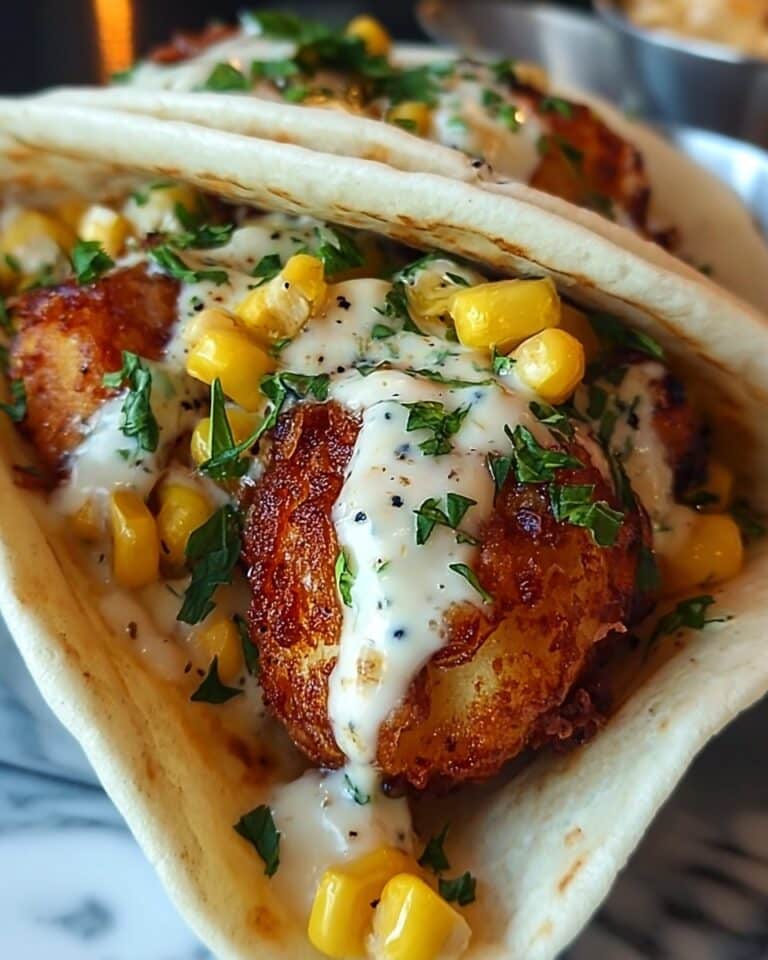 Fried Chicken Street Corn Tacos with Jalapeño Lime Ranch Recipe