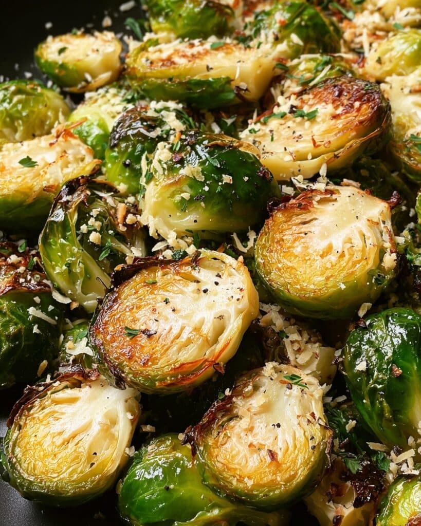 Garlic Parmesan Roasted Brussels Sprouts Recipe