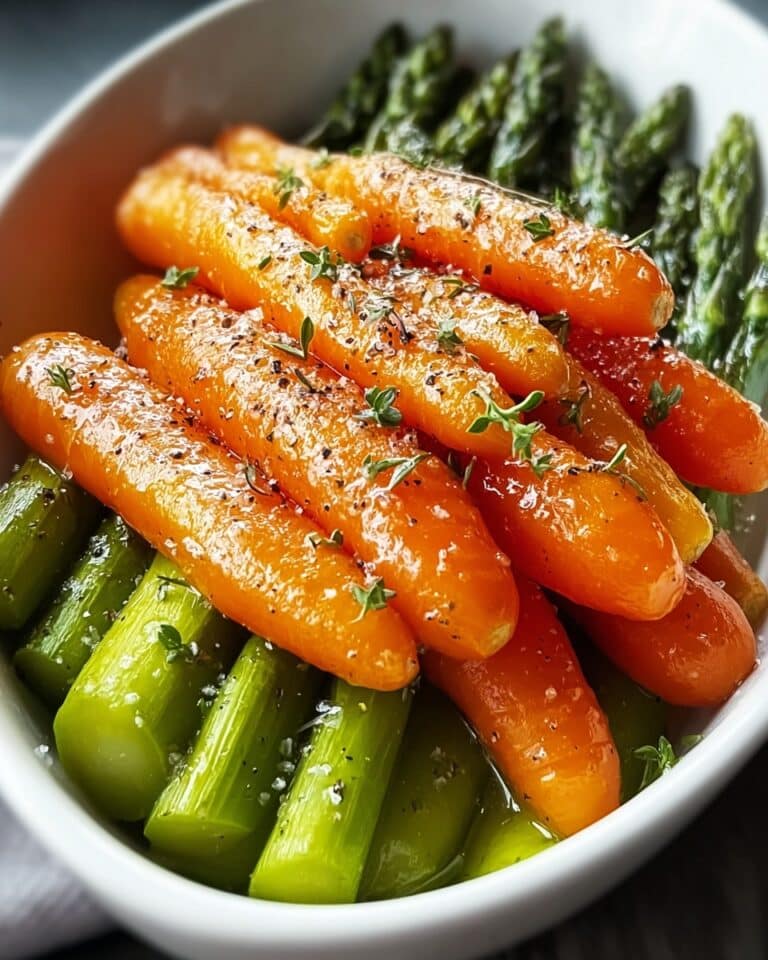 Roasted Asparagus and Carrots with Garlic and Parmesan Recipe