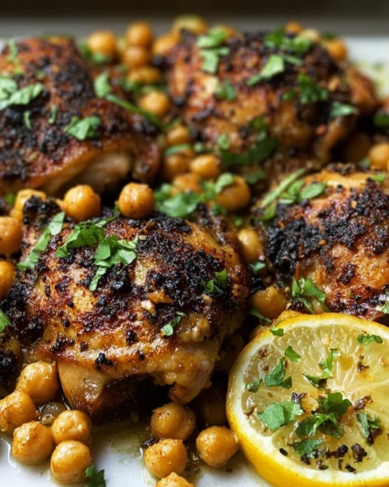 Charred Honey Lemon Chicken with Crispy Chickpeas Recipe