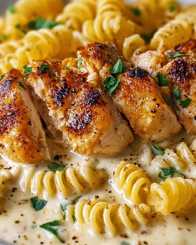 Creamy Garlic Butter Chicken & Rotini in Parmesan Sauce Recipe