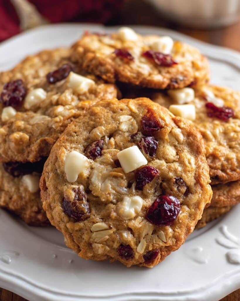 White Chocolate Cranberry Oatmeal Cookies Recipe