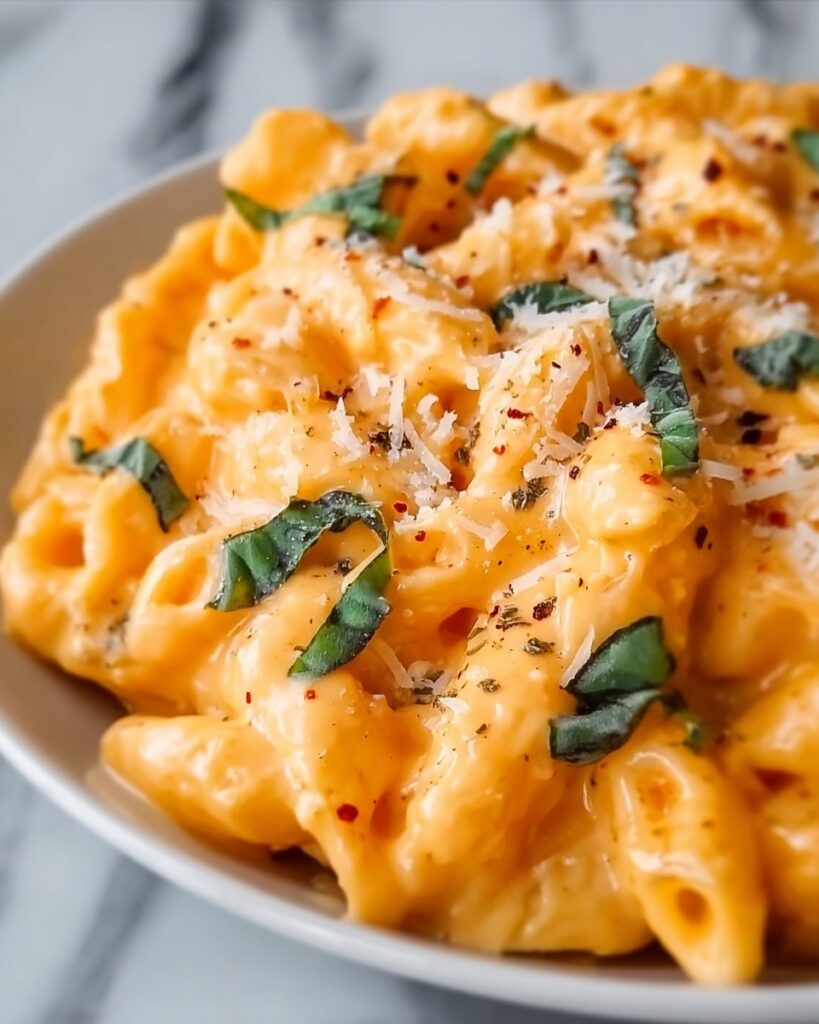 Roasted Red Pepper Pasta with Herbed Goat Cheese and Spinach Recipe