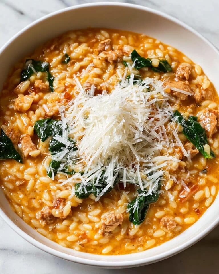 Ground Beef Orzo with Tomato Cream Sauce Recipe