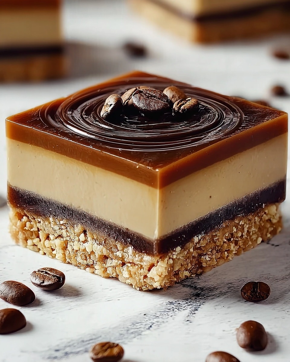 Elegant Coffee Caramel Cheesecake Bars Recipe - Recipe Image