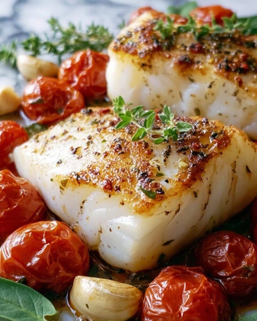 Baked Mediterranean Cod with Cherry Tomatoes Recipe