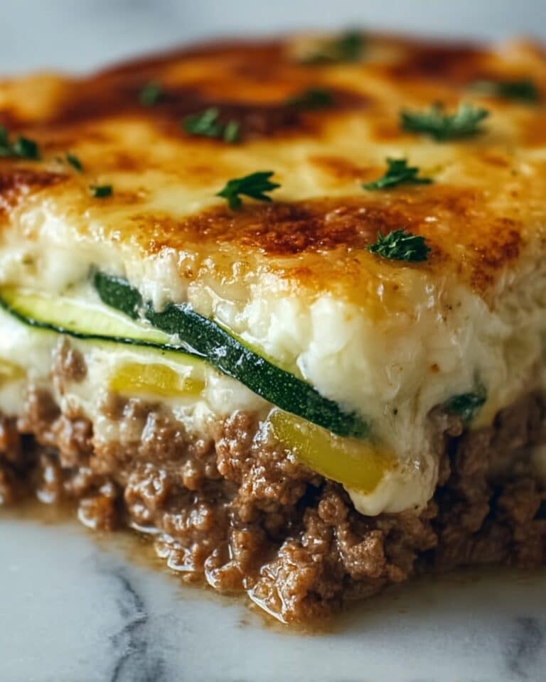Cheesy Beef & Zucchini Casserole Recipe