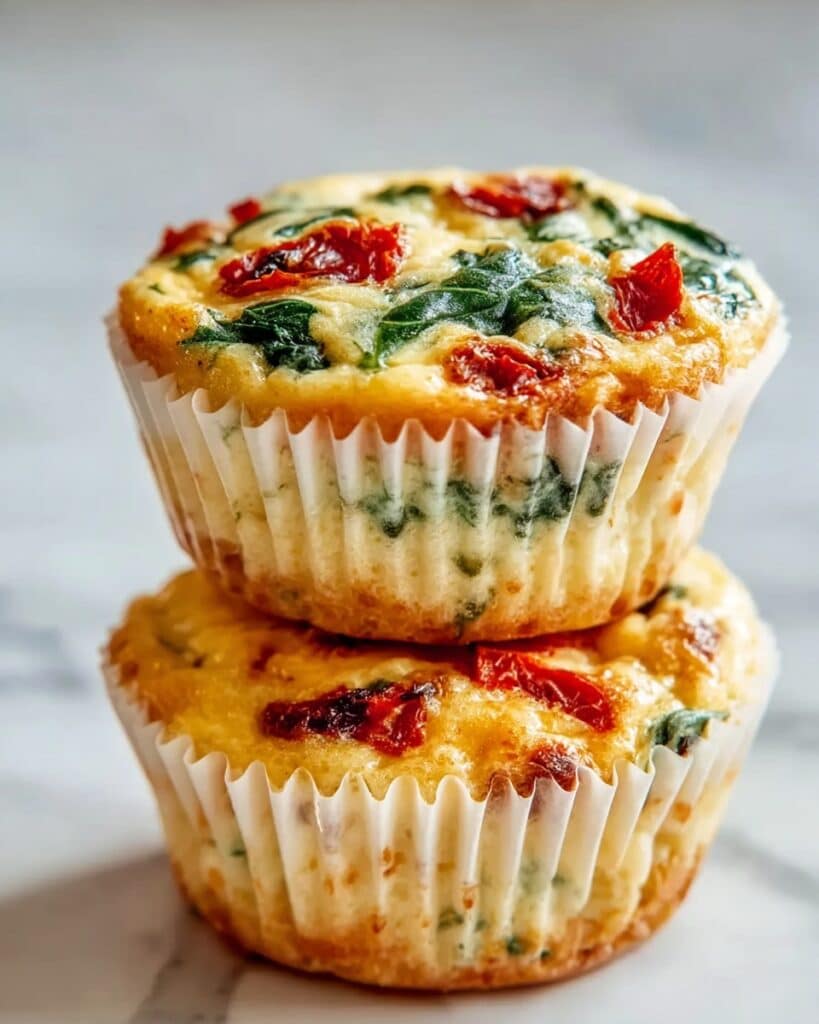 Egg White Bites with Sun-Dried Tomatoes, Spinach, and Bell Peppers Recipe