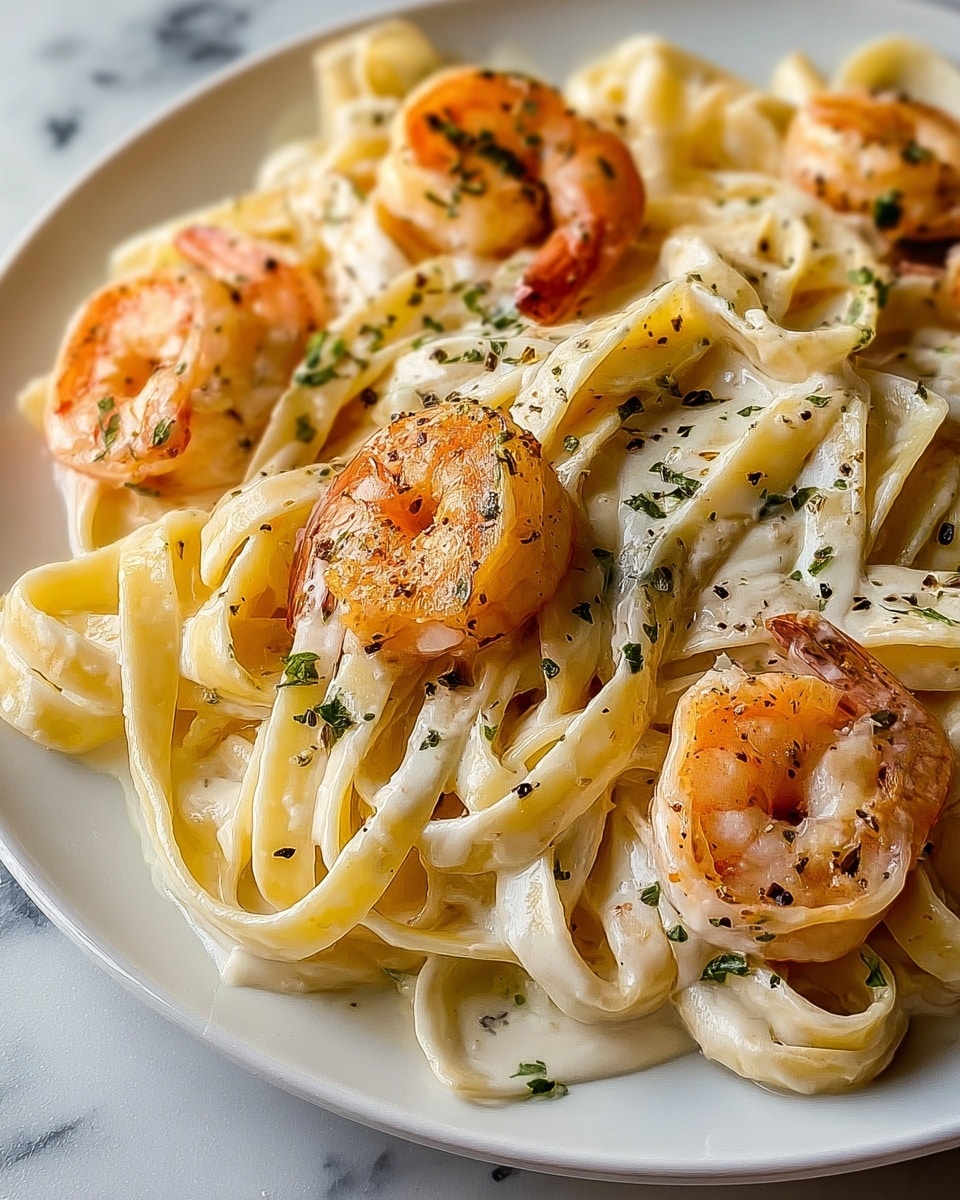Grilled Salmon & Shrimp Fettuccine Alfredo Recipe - Recipe Image