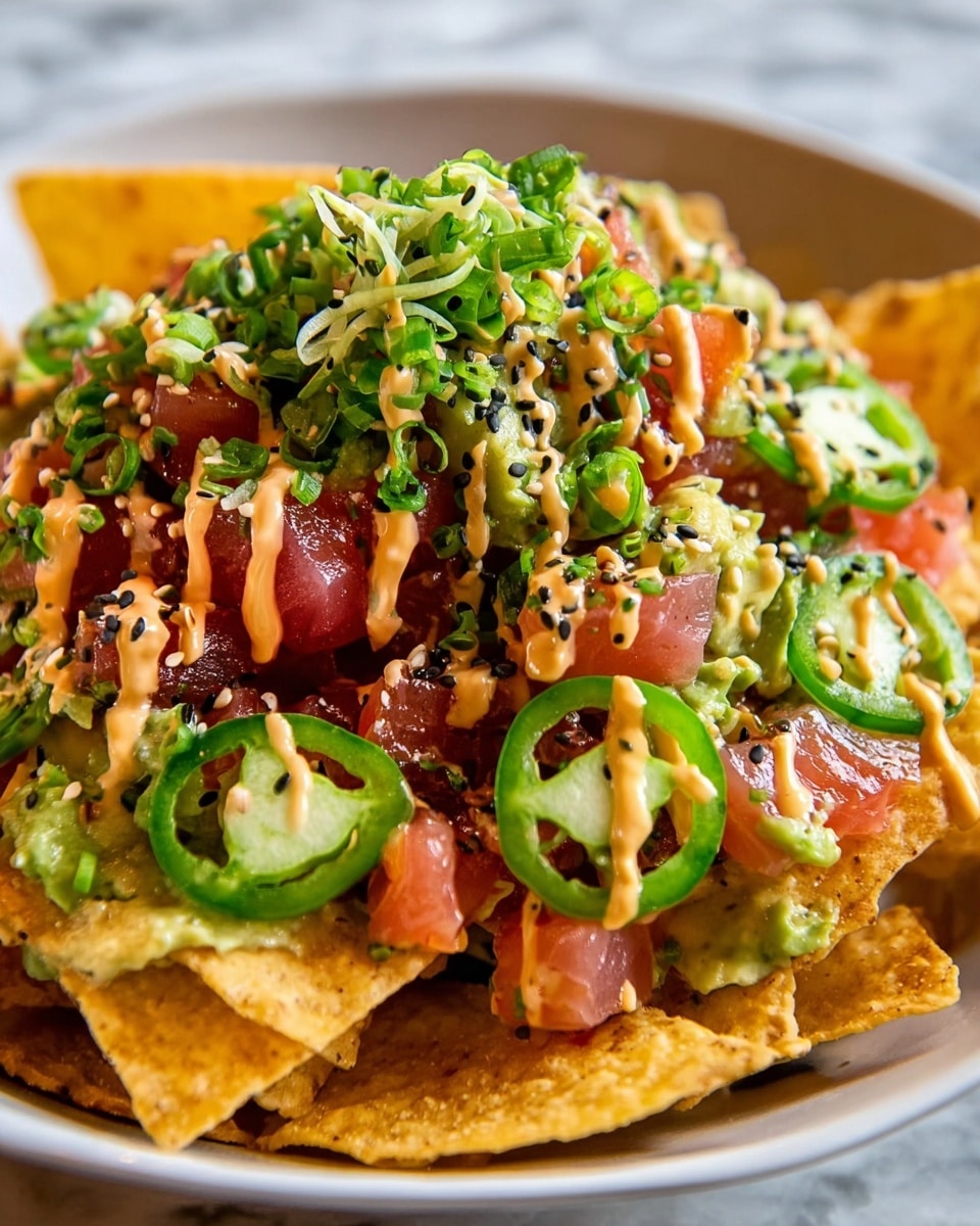 Poke Nachos with Spicy Tuna Recipe - Recipe Image