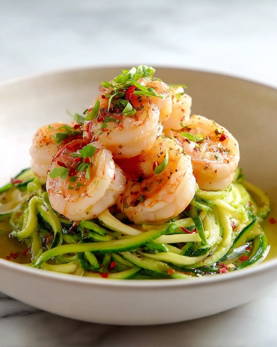 Garlic Butter Shrimp with Zucchini Noodles Recipe - Recipe Image