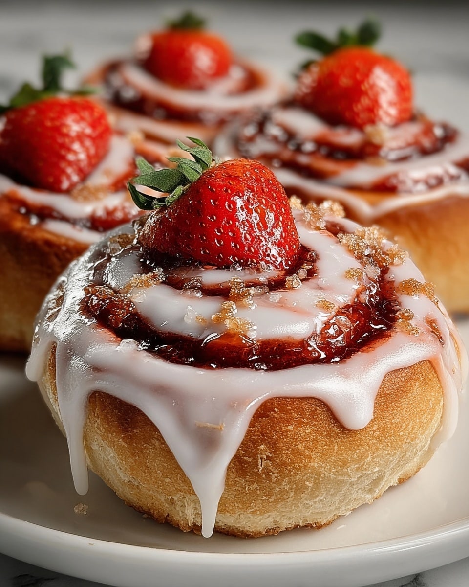 Strawberry Cheesecake Cinnabon Rolls Recipe - Recipe Image