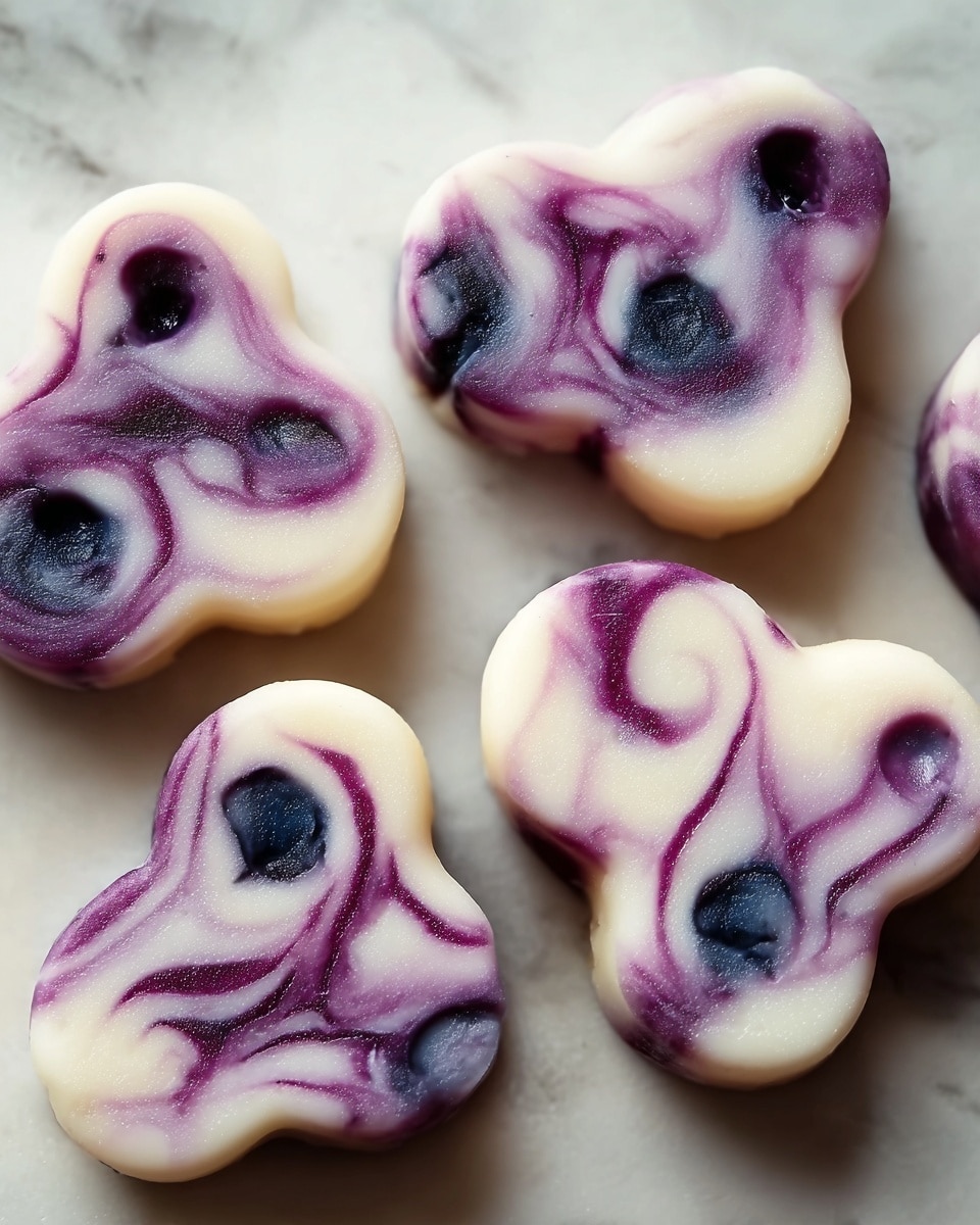 Blueberry Yogurt Swirl Dog Paw Treats Recipe - Recipe Image