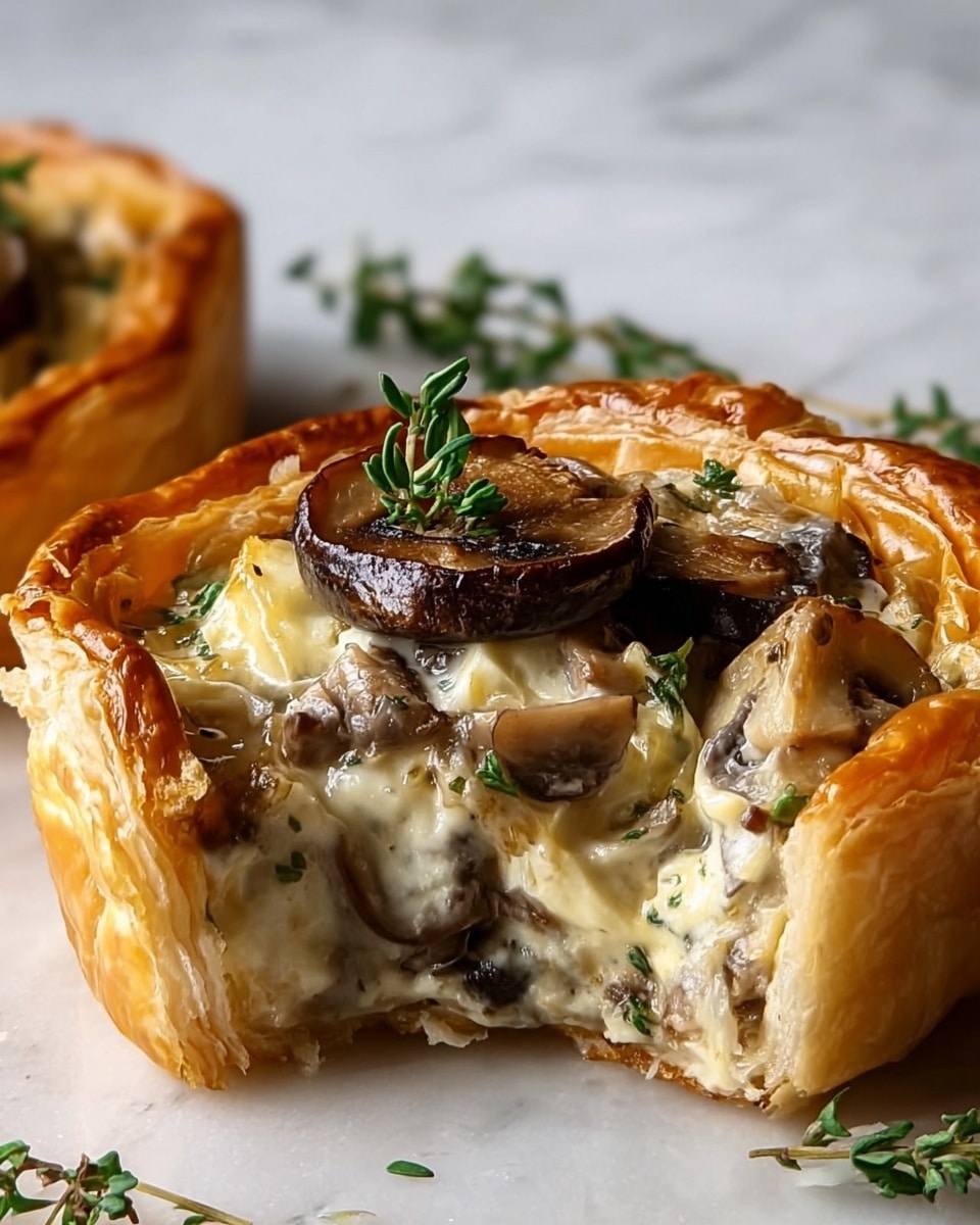 Mushroom, Shallot, and Herbed Goat Cheese Tarts Recipe - Recipe Image