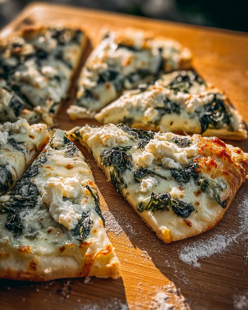Spinach White Pizza Recipe - Recipe Image