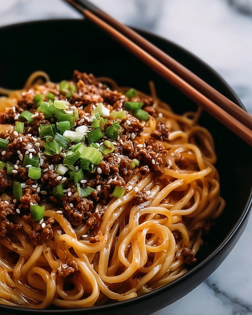 Mongolian Ground Beef Noodles Recipe - Recipe Image