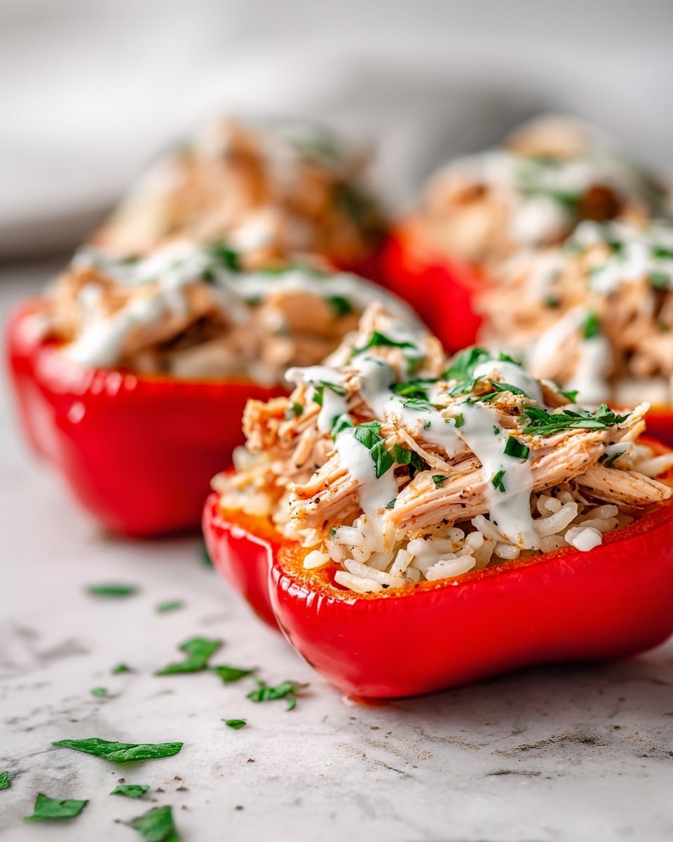 Spicy Buffalo Chicken Stuffed Peppers Recipe - Recipe Image