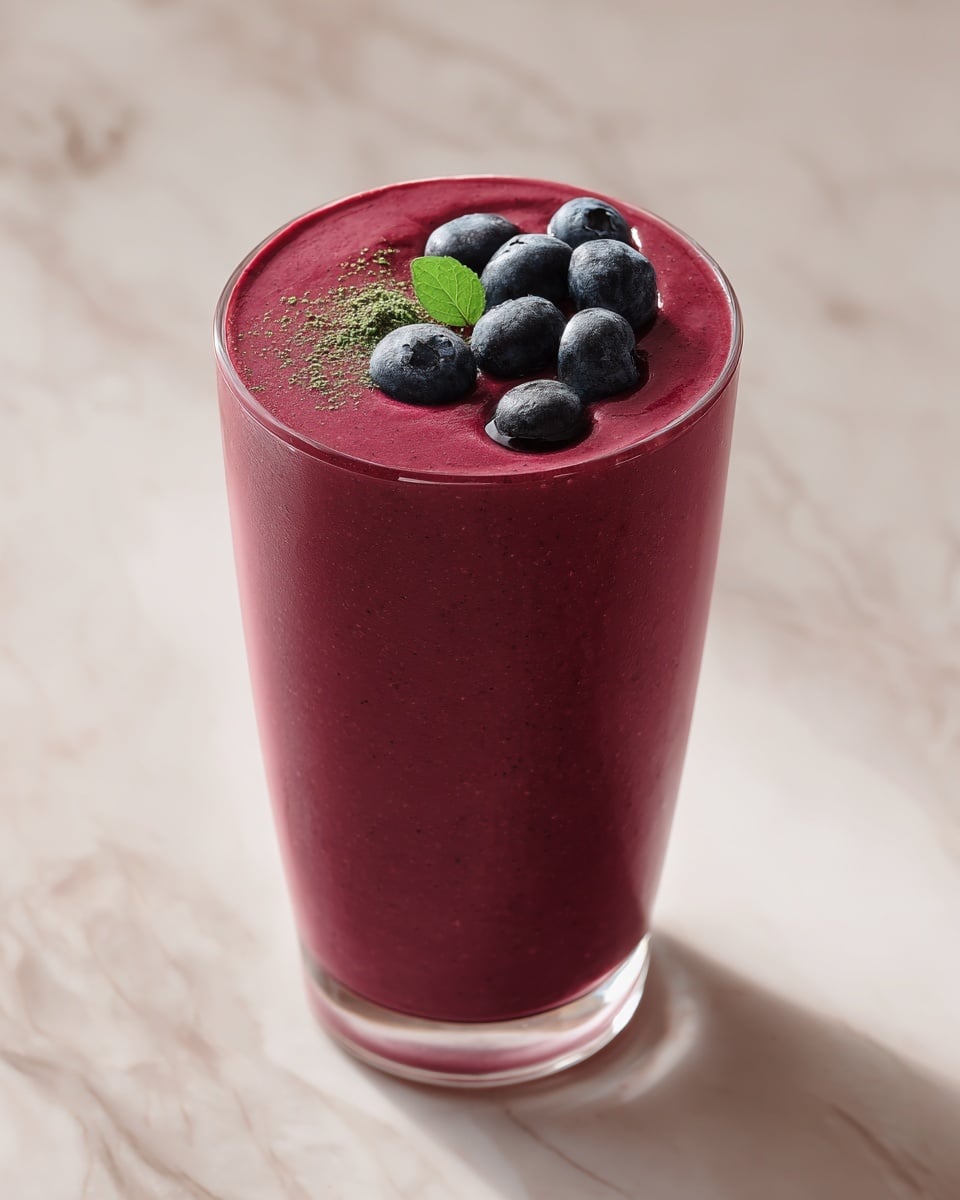 Wild Blueberry Vanilla Matcha Smoothie Recipe - Recipe Image