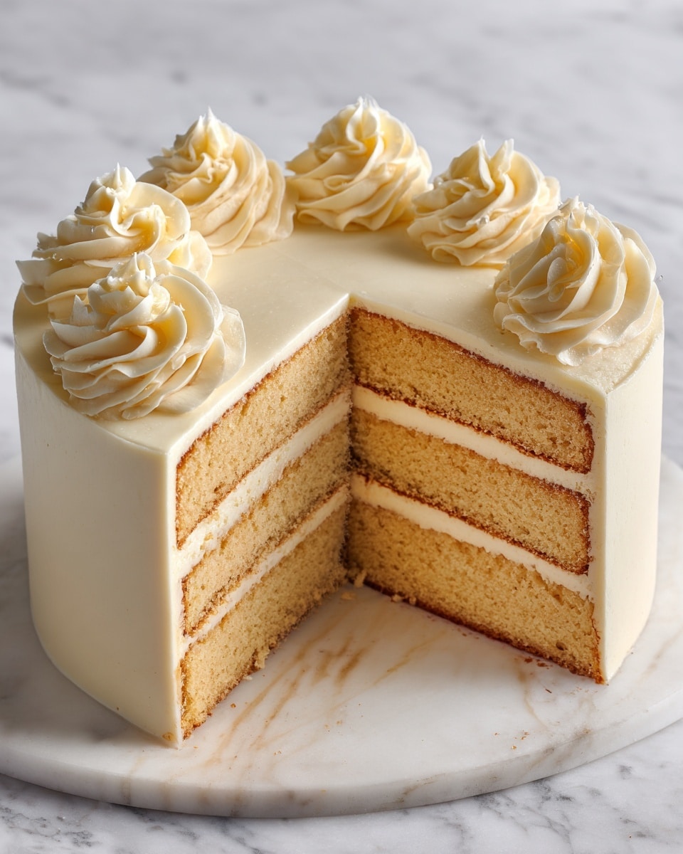 Fantastic Vanilla Velvet Cake with Creamy Frosting Recipe - Recipe Image
