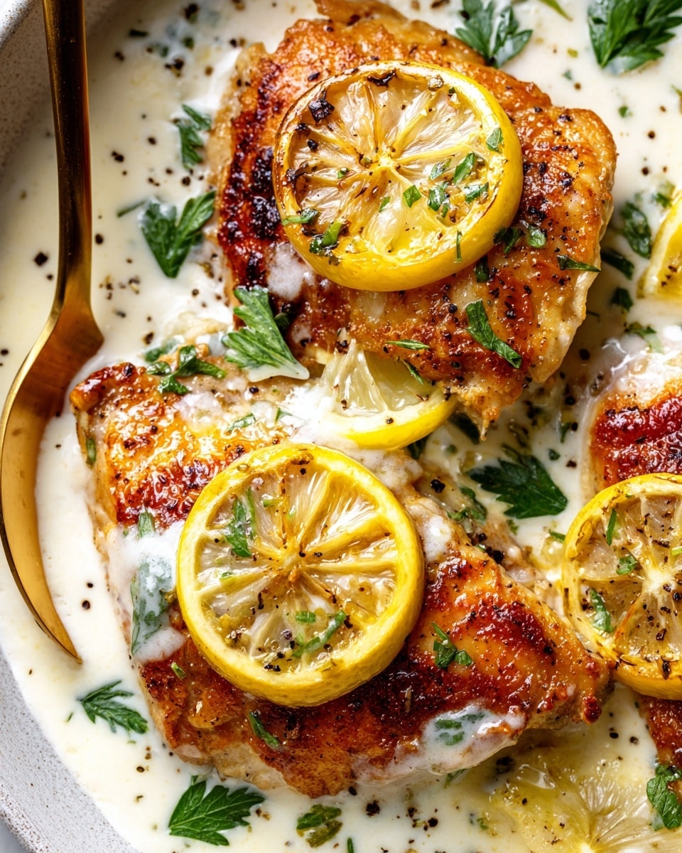 Lemon Garlic Chicken in Creamy Sauce Recipe - Recipe Image