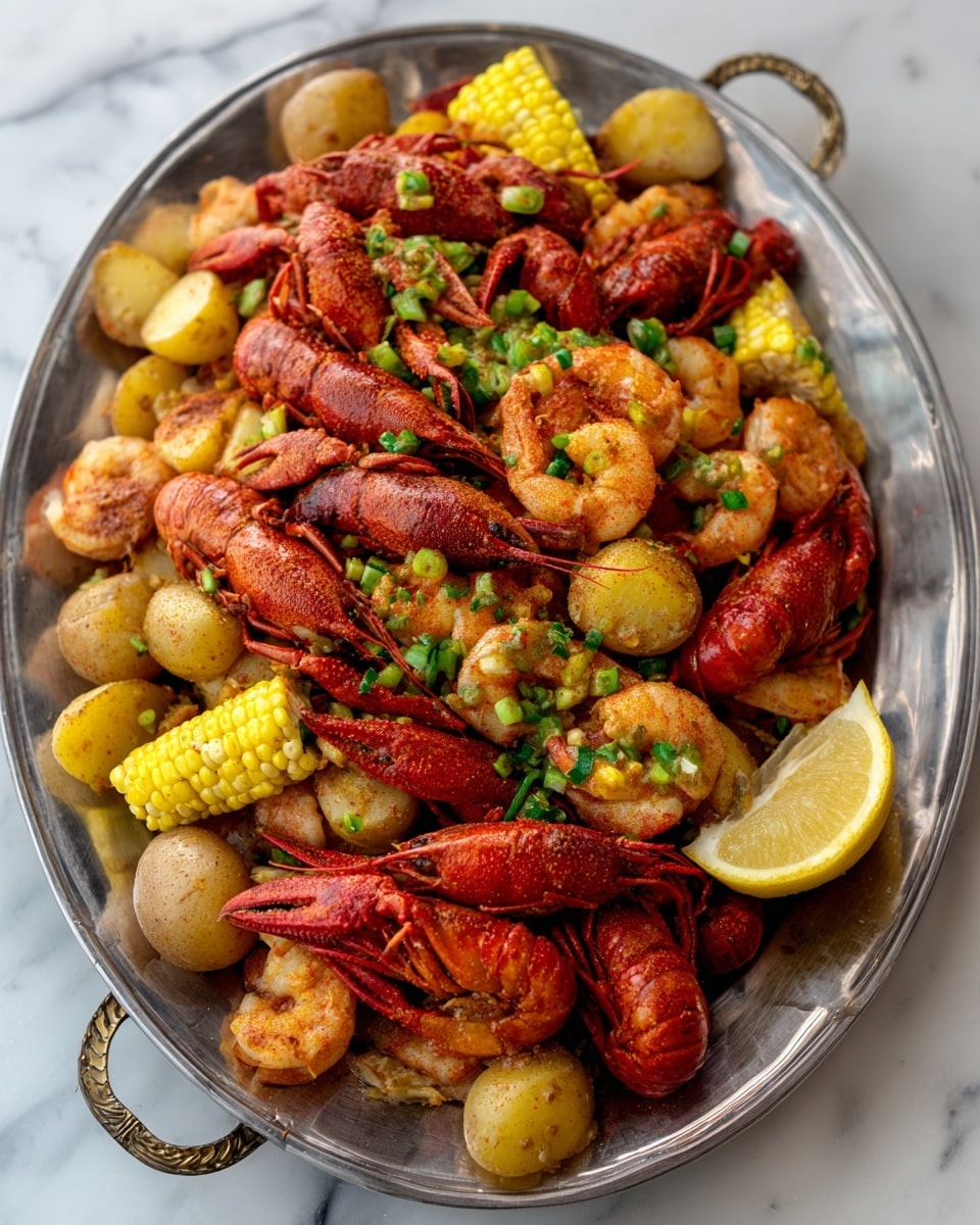 Cajun Seafood Boil with Garlic Butter Sauce Recipe - Recipe Image