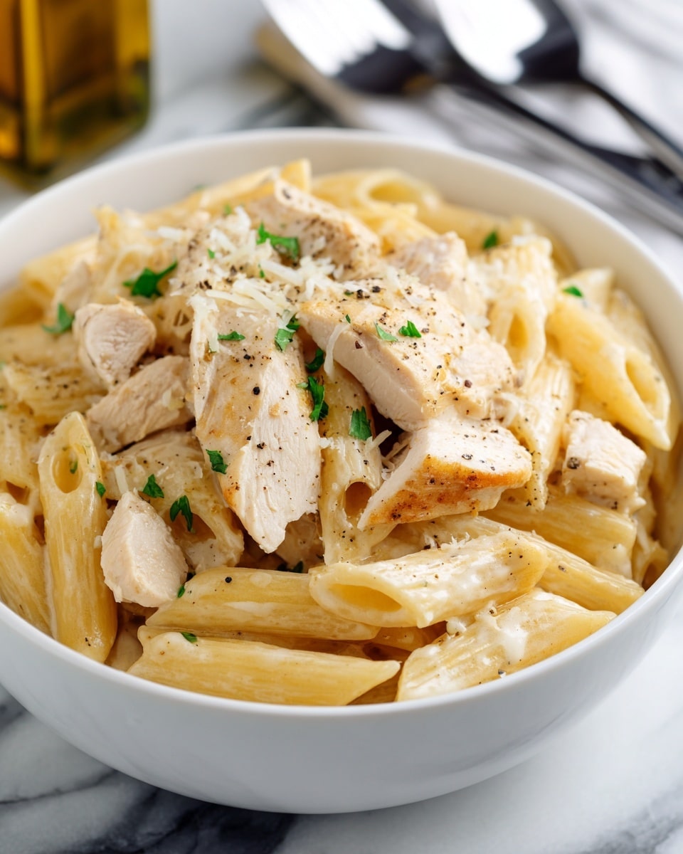 Creamy Garlic Chicken Pasta Recipe - Recipe Image