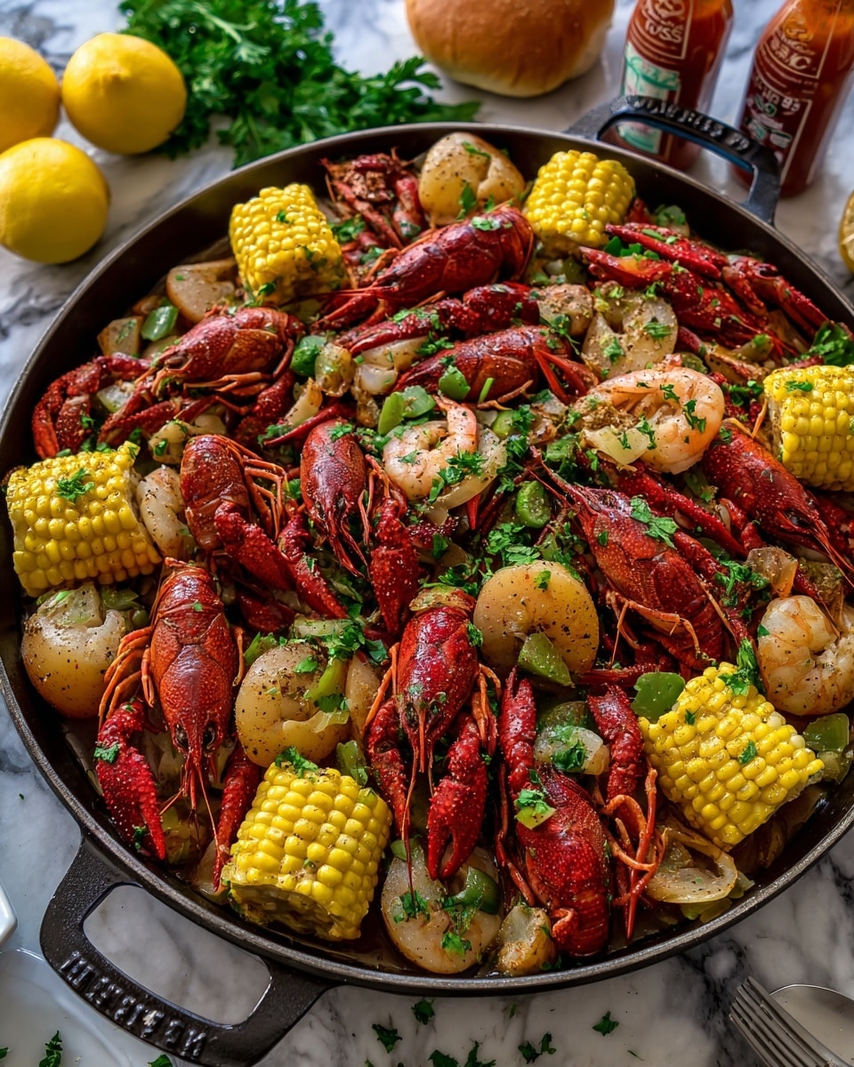 Stovetop Crawfish Boil with Garlic Butter Sauce Recipe - Recipe Image