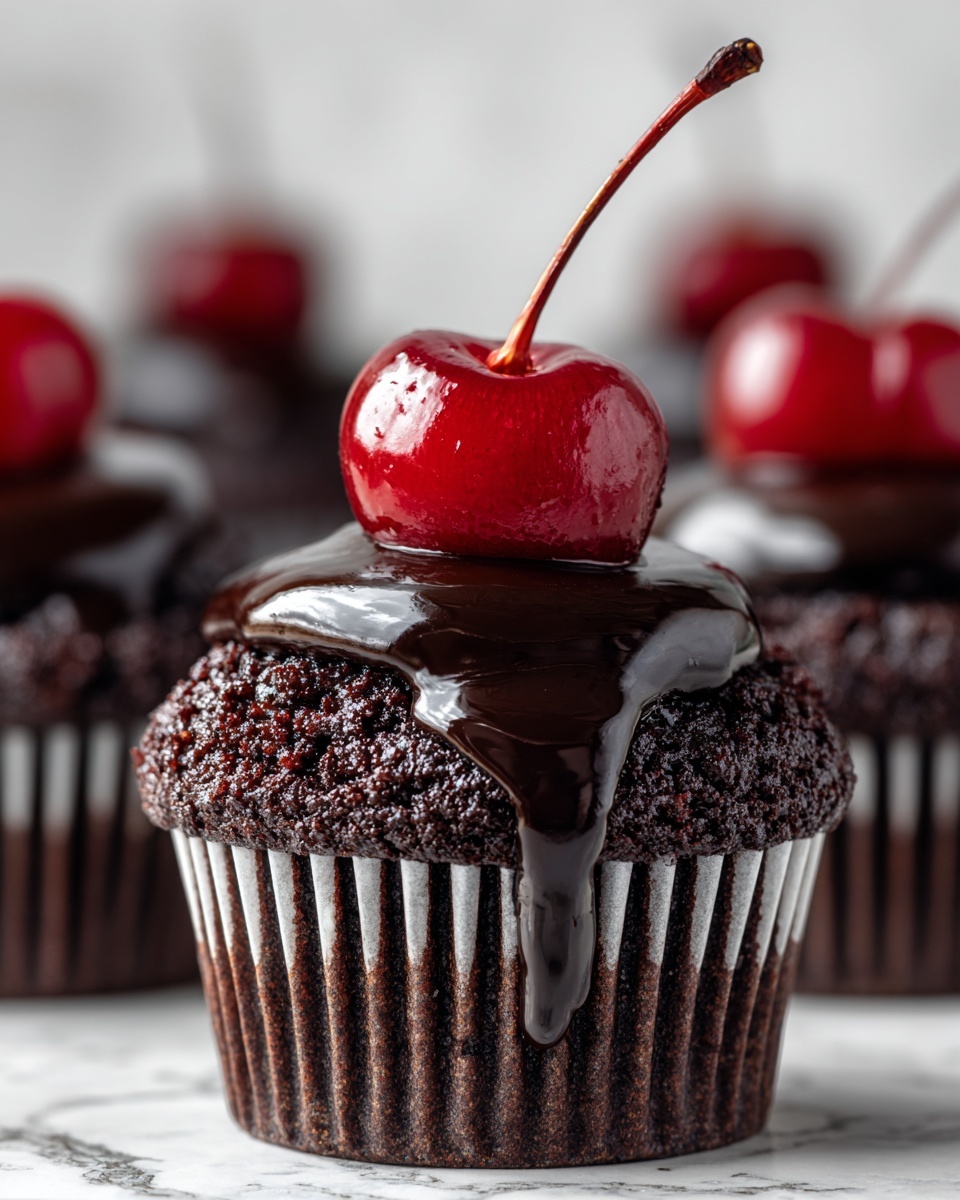 Gooey Chocolate Cherry Muffins Recipe - Recipe Image
