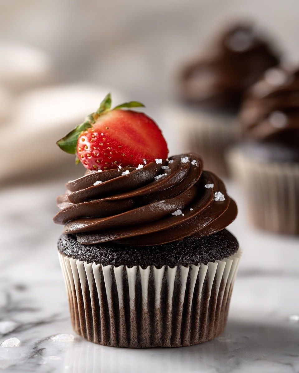 Chocolate-Covered Strawberry Cupcakes Recipe - Recipe Image