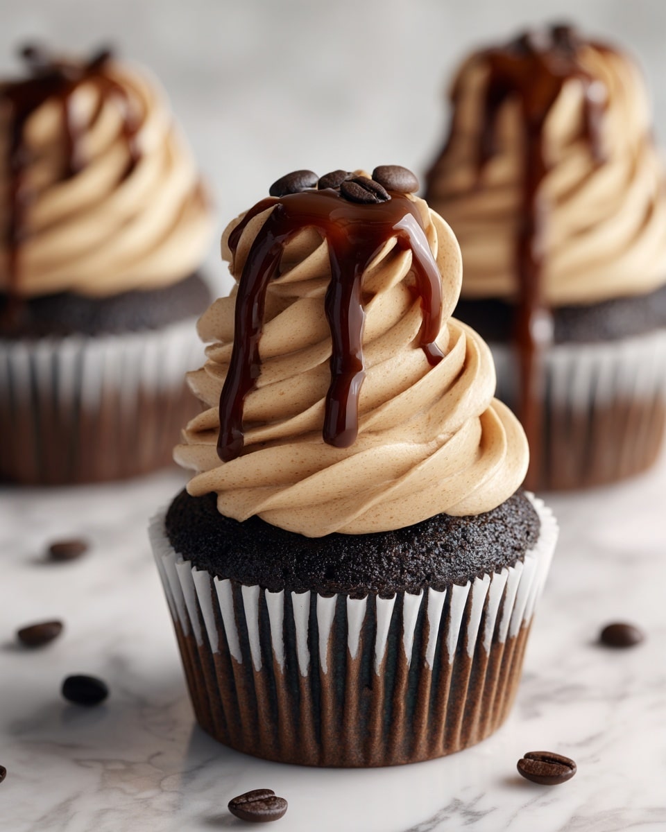 Chocolate Espresso Cupcakes with Salted Caramel Buttercream Recipe - Recipe Image
