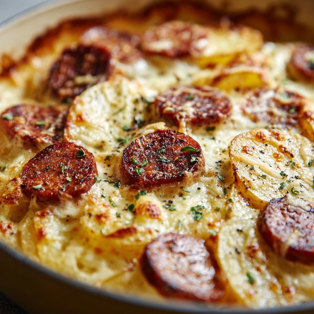 Creamy Sausage & Potato Bake Recipe - Recipe Image