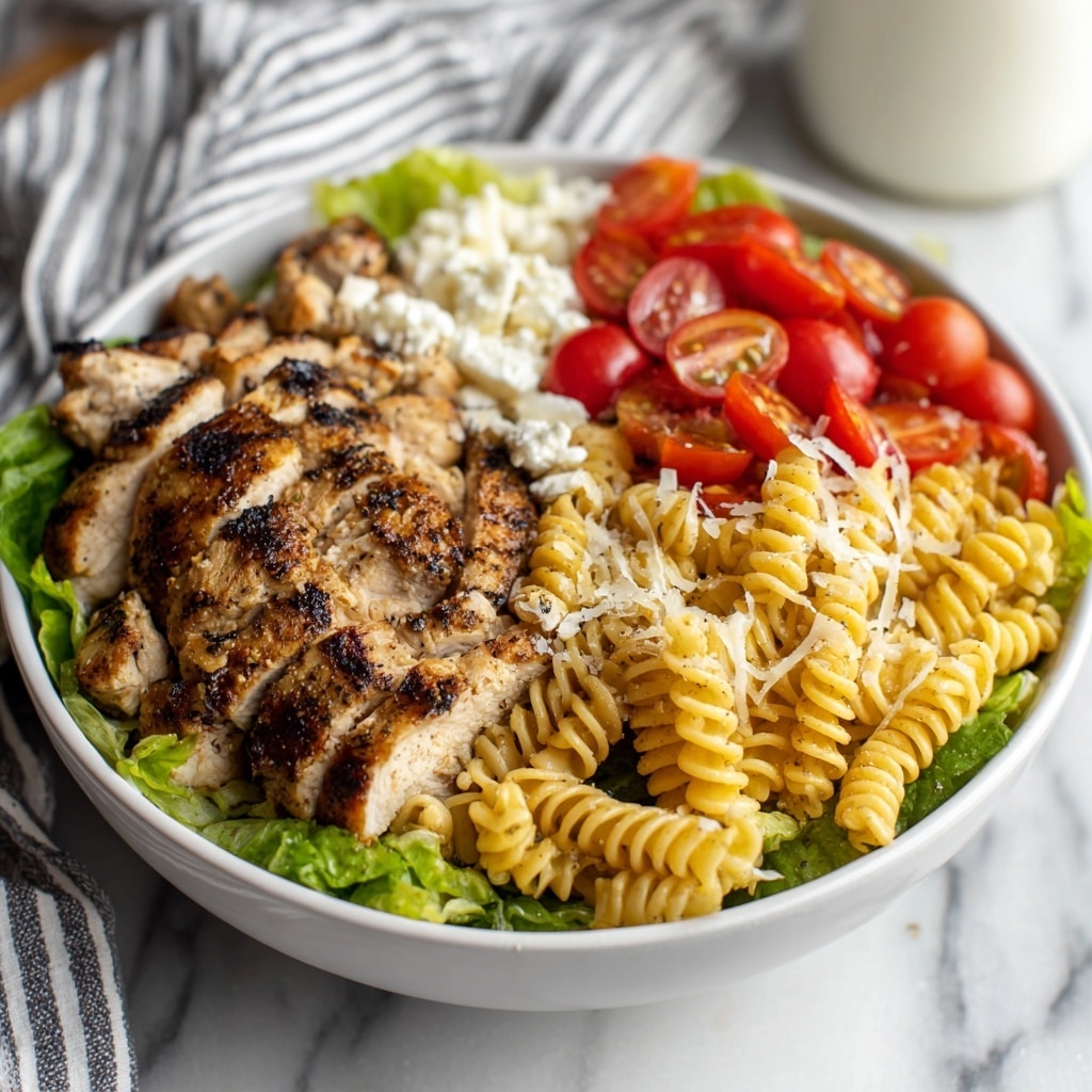 Chicken Caesar Pasta Salad Recipe - Recipe Image
