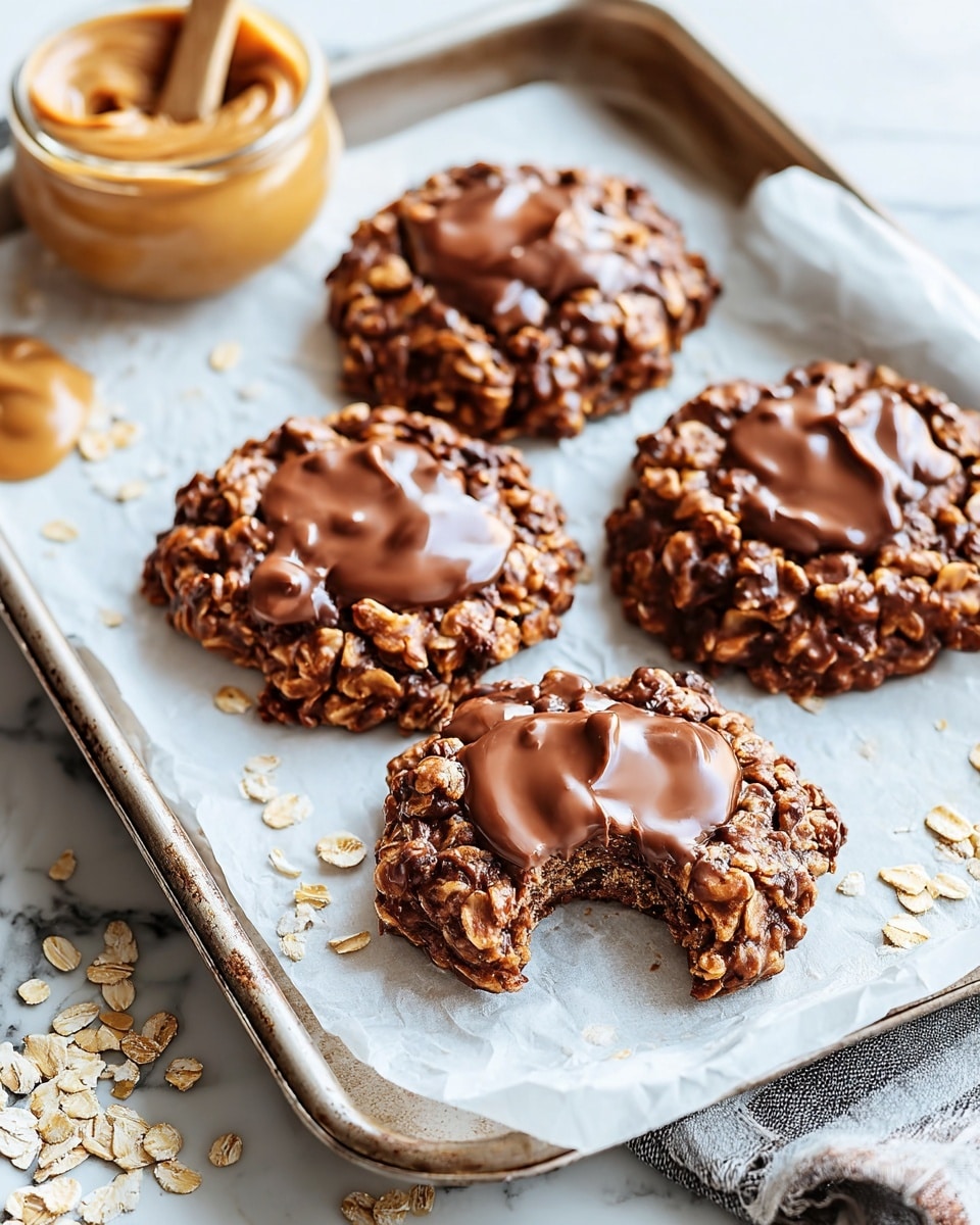 No-Bake Chocolate Peanut Butter Oatmeal Cookies Recipe - Recipe Image