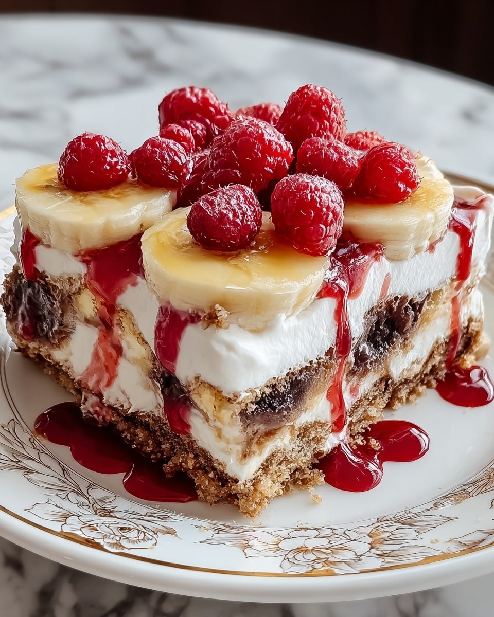 No-Bake Banana Split Cake Recipe - Recipe Image