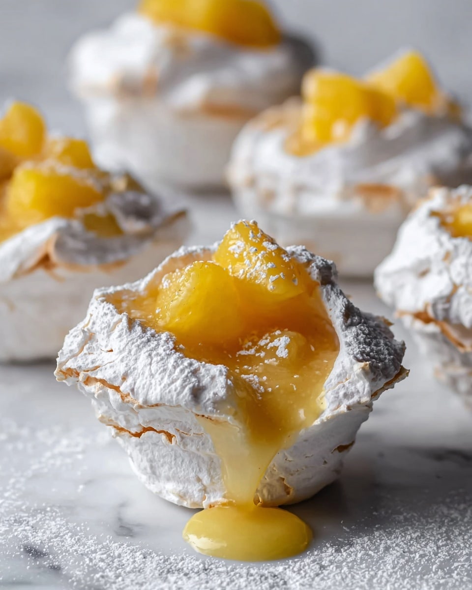 Miso Mango Meringue Clouds with Caramel Swirl Recipe - Recipe Image