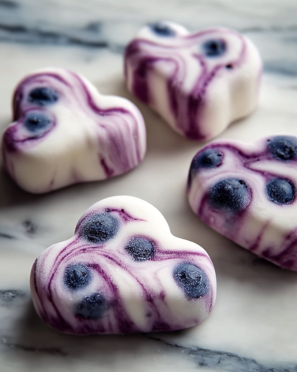 Blueberry Yogurt Swirl Dog Paw Treats Recipe - Recipe Image