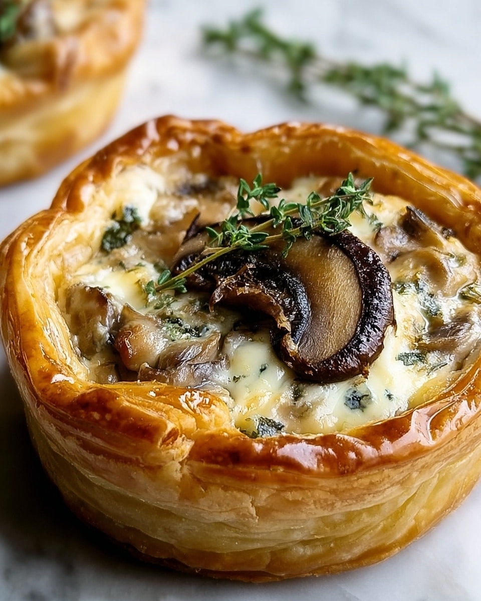 Mushroom, Shallot, and Herbed Goat Cheese Tarts Recipe - Recipe Image