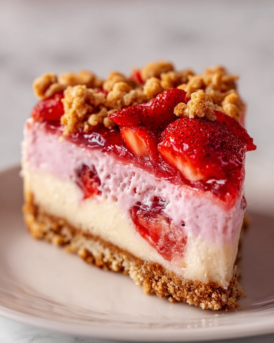 Strawberry Crunch Cheesecake Recipe - Recipe Image