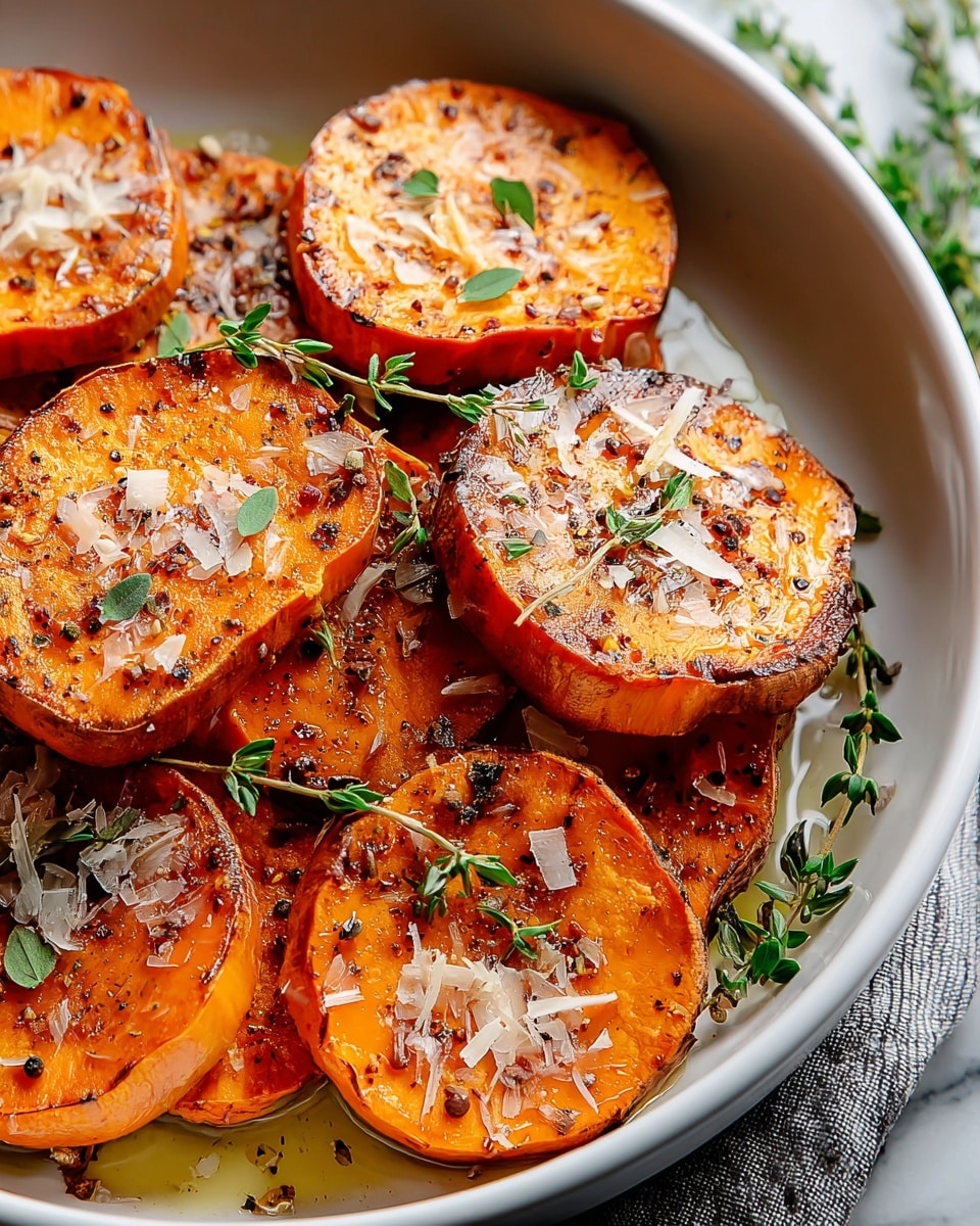 Roasted Sweet Potatoes with Garlic and Parmesan Recipe - Recipe Image