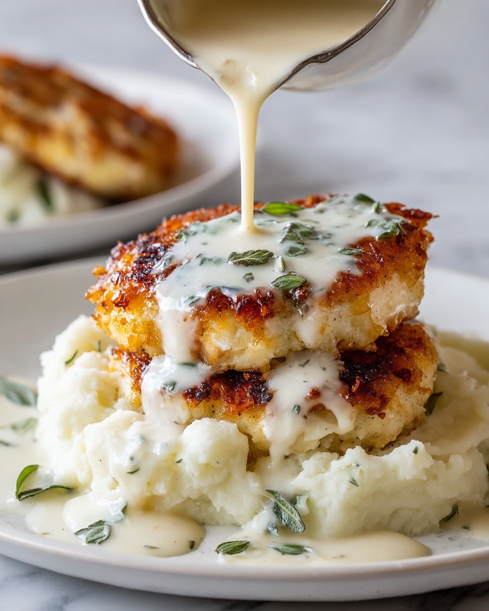 Parmesan Crusted Chicken with Creamy Garlic Sauce Recipe - Recipe Image