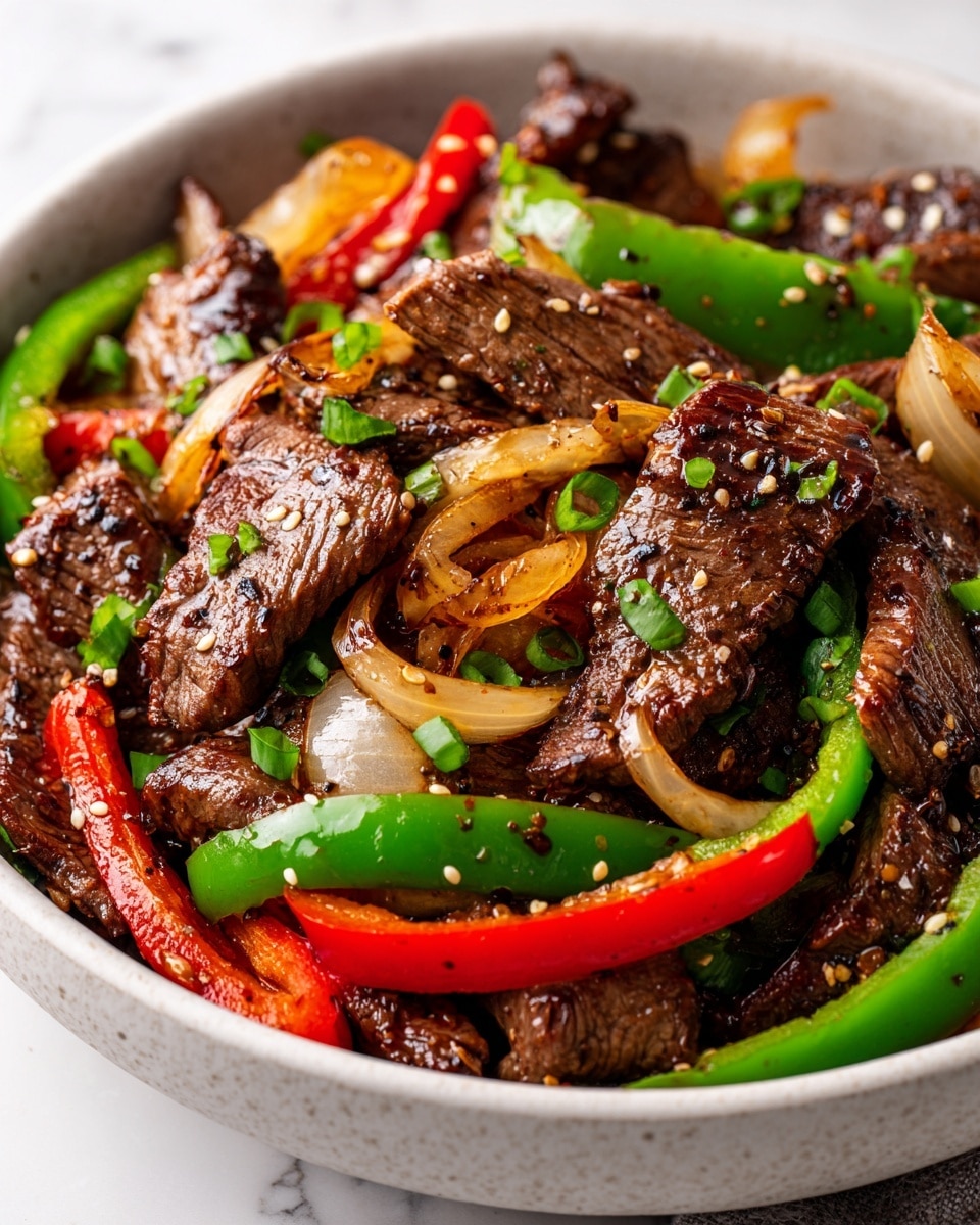 Sizzling Chinese Pepper Steak with Onions Recipe - Recipe Image