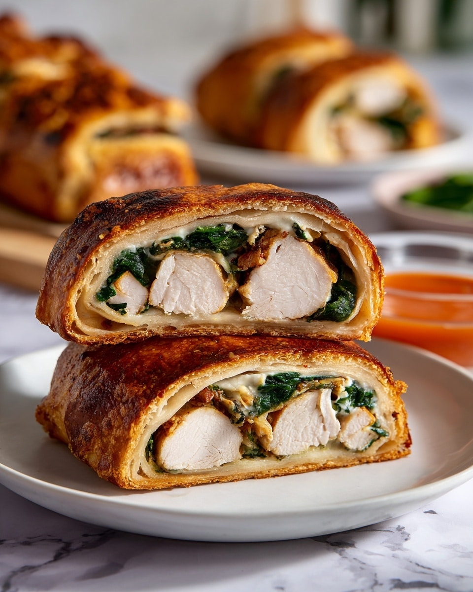 Creamy Chicken Spinach Ricotta Calzone Recipe - Recipe Image