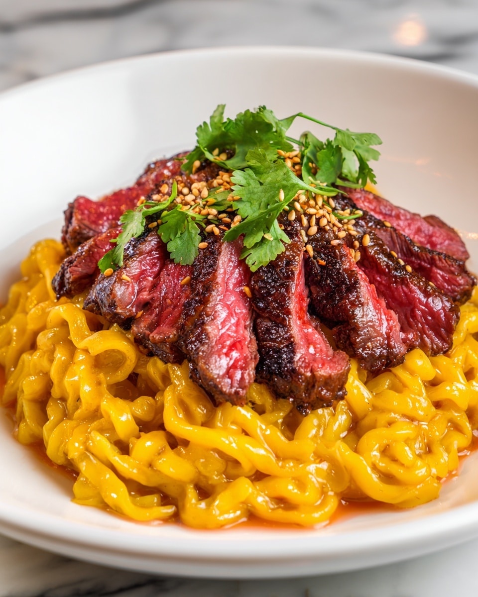Garlic Butter Steak Lightning Noodles Recipe - Recipe Image