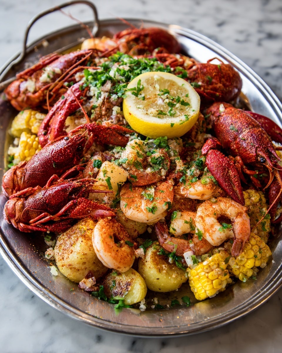 Cajun Seafood Boil with Garlic Butter Sauce Recipe - Recipe Image