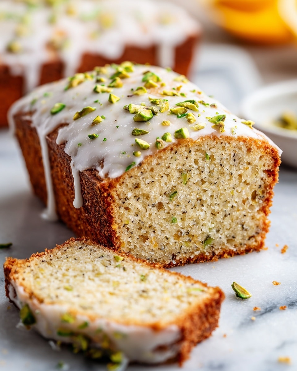 Pistachio Lemon Loaf with Glaze Recipe - Recipe Image