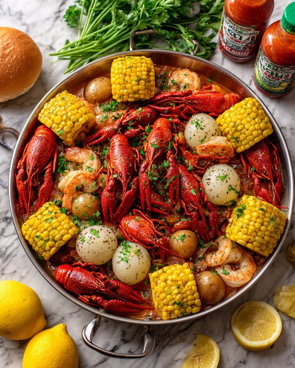 Stovetop Crawfish Boil with Garlic Butter Sauce Recipe - Recipe Image
