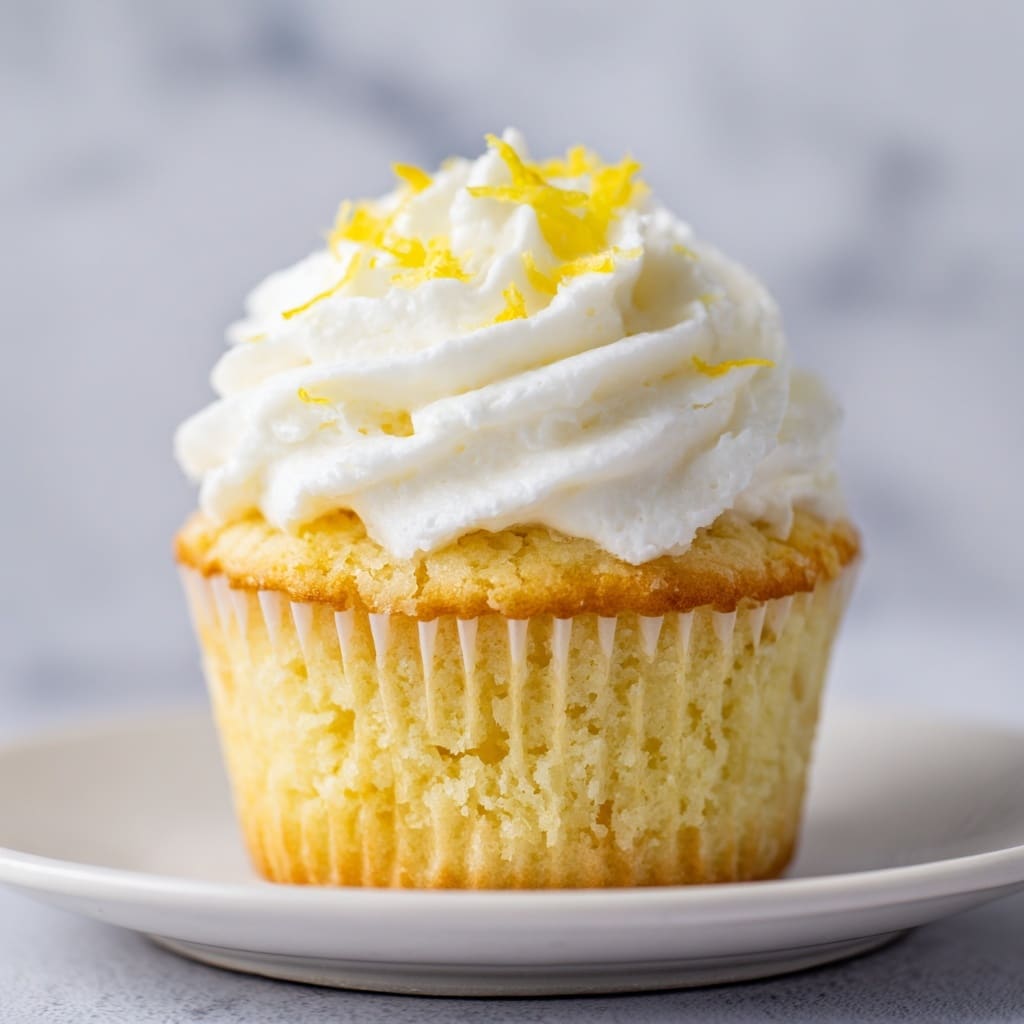 Lemon Muffins with Whipped Cream and Lemon Zest Recipe - Recipe Image