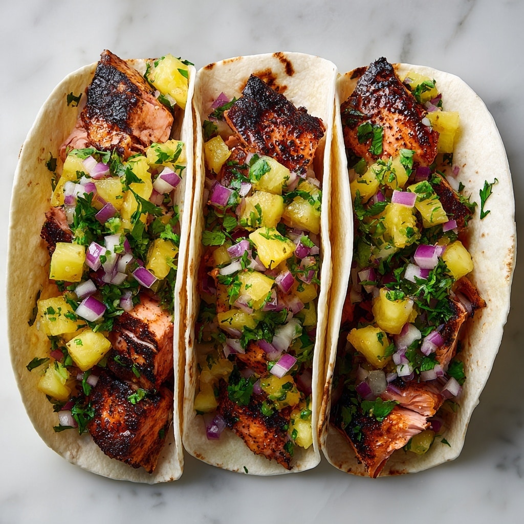 Chipotle Honey Salmon Tacos with Pineapple Salsa Recipe - Recipe Image