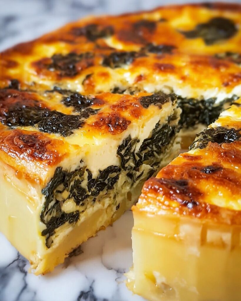 Spinach Egg Cheese Pie Recipe