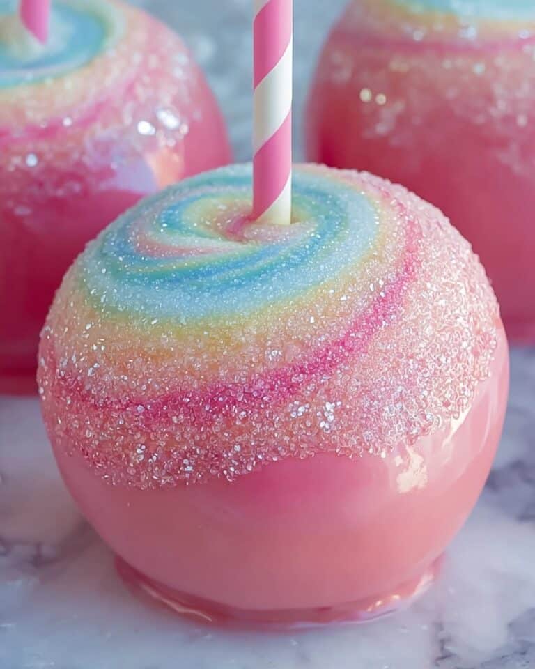 Cotton Candy Swirl Candy Apples Recipe